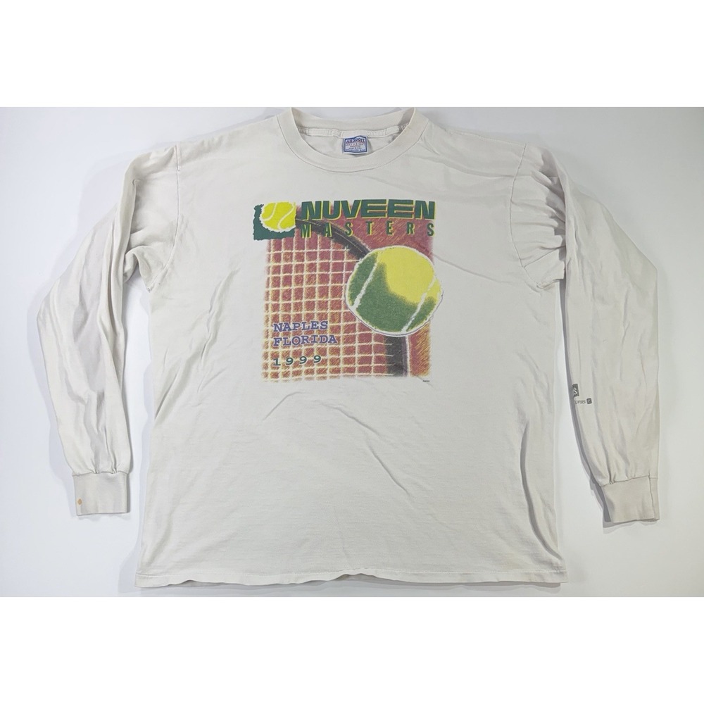 Vintage 1999 Nuveen Masters Tennis Long Sleeve Shirt All Sport USA XL